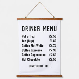 Drinks Menu Price List Hanging Tapestry