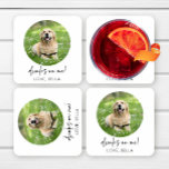 Drinks On Me! Custom Picture Dog Cat Pet Wedding Square Paper Coaster<br><div class="desc">These are Drinks On Me! Custom Picture Dog Cat Pet Wedding Paper Coasters!</div>