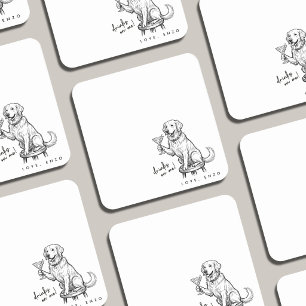 Drinks On Me Cute Dog Coaster