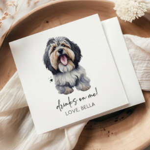 Drinks On Me! Havanese Dog Wedding Napkin