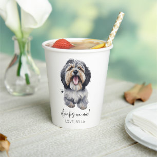 Drinks On Me! Havanese Dog Wedding Paper Cups