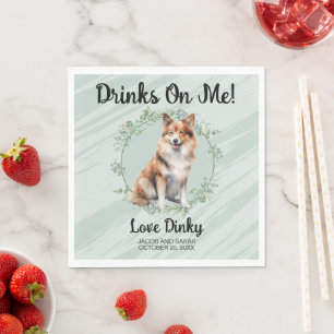 Drinks On Me! Icelandic Sheepdog Pet Napkin