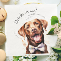 Drinks On Me Labrador Watercolor Fun Dog Pet