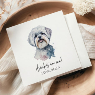 Drinks On Me! Maltese Dog Pet Wedding Napkin