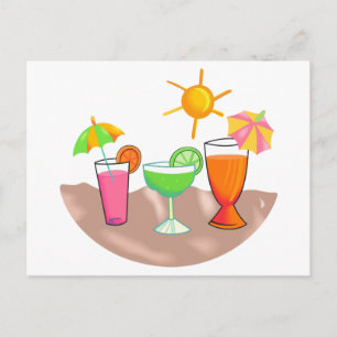 Drinks On the Beach Postcard