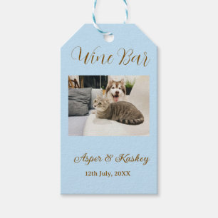 Drinks on us open bar pet photo wedding couple dat gift tags