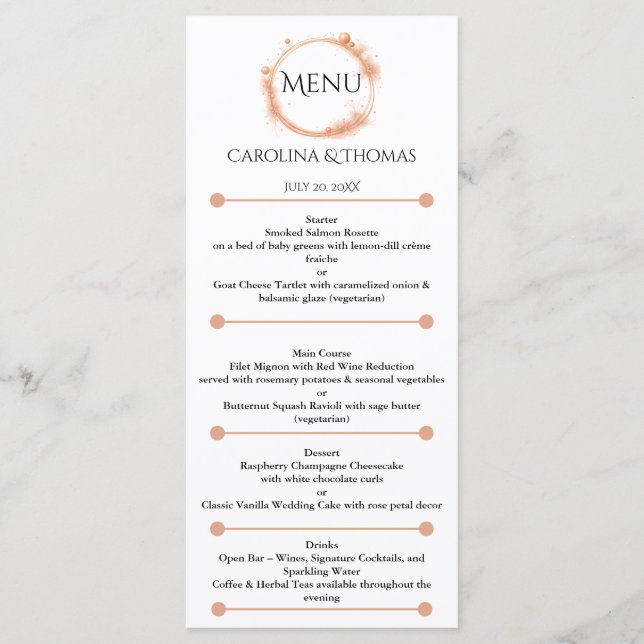 Drinks Open Bar – Wines, Signature Cocktails, and  Menu (Front)