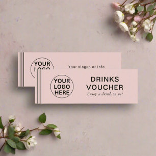 Drinks Voucher l Blush Pink Gift Certificate 