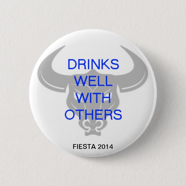 DRINKS WELL 2 INCH ROUND BUTTON (Front)