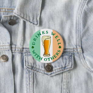 Drinks Well - St Patrick's Day Button