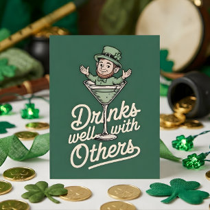 Drinks Well With Others Irish Party Card