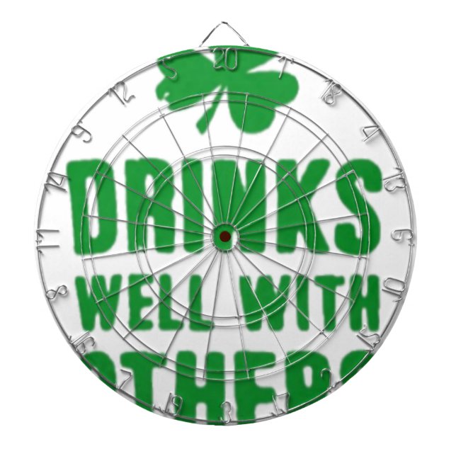 Drinks Well With Others St. Patrick's Day Tee Dartboard (Front)