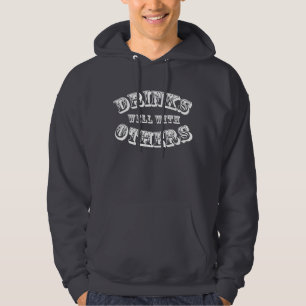 Drinks Well With Others Vintage Style Hoodie