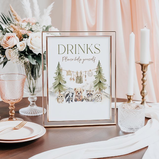 Drinks Woodland Adventure Boy Baby Shower Poster (Creator Uploaded)