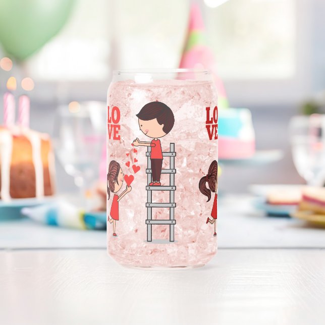 Drinkware Set Couple Love Red Hearts  (Insitu (Anniversaire))