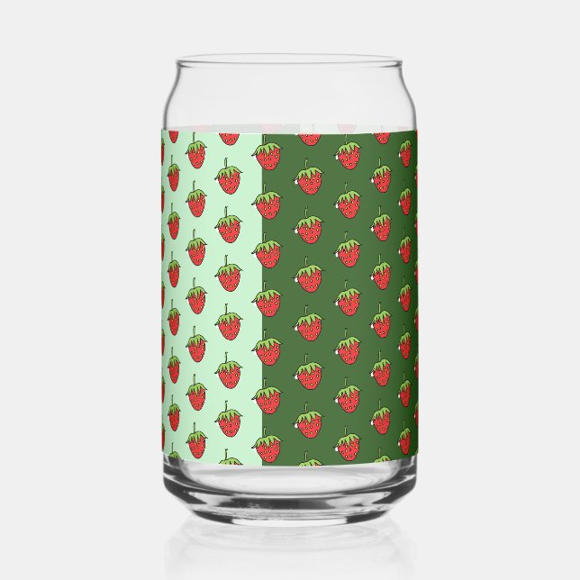 Drinkware Set Hunter Green Light Strawberry  Can Glass (Front)