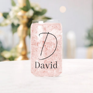 Drinkware Set Letter D Can Glass