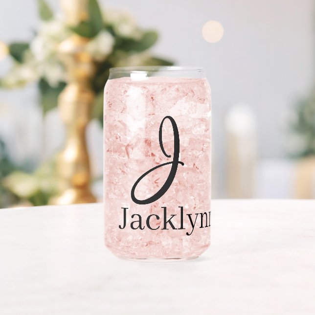 Drinkware Set Letter J Can Glass (Insitu (Wedding))