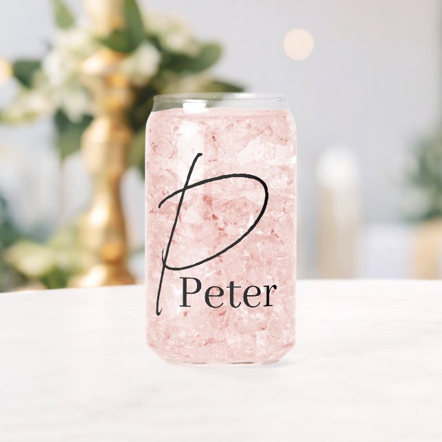 Drinkware Set Letter P Can Glass (Insitu (Wedding))