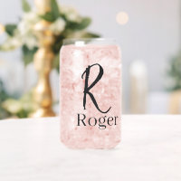Drinkware Set Letter R Can Glass