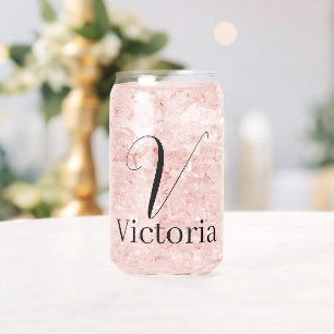 Drinkware Set Letter V Can Glass