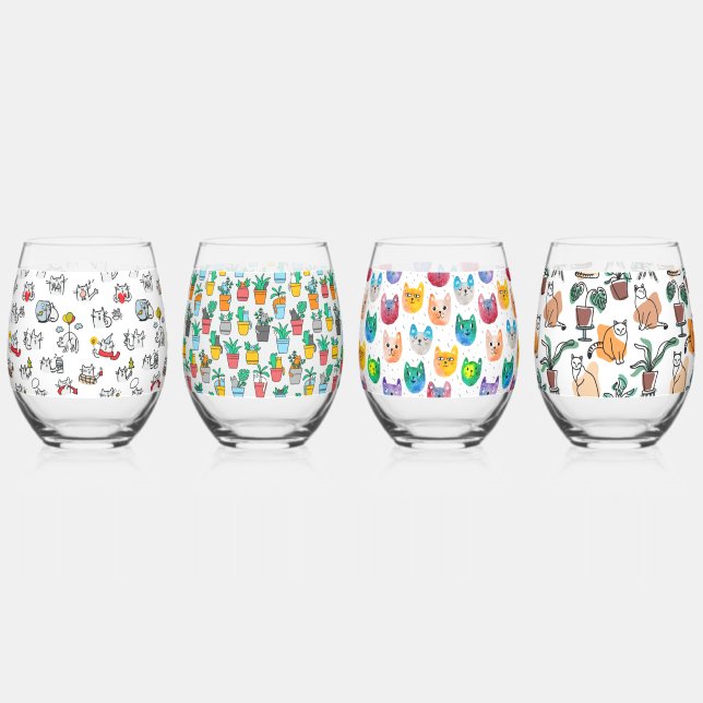 Drinkware Set Stemless Wine Glass (Front)