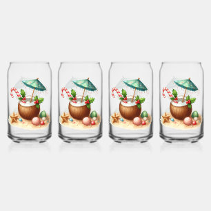 Drinkware Set-Tropical Christmas Can Glass