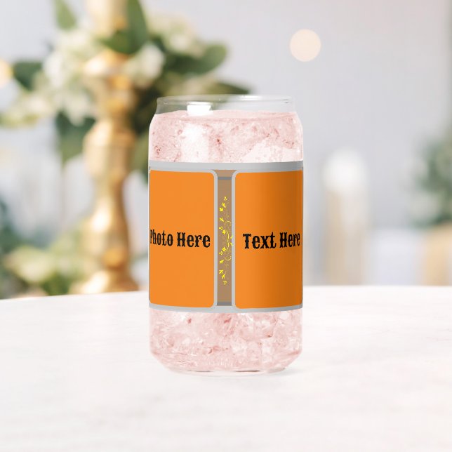 Drinkware Style: Printed Can Glass photo | text. (Insitu (Wedding))