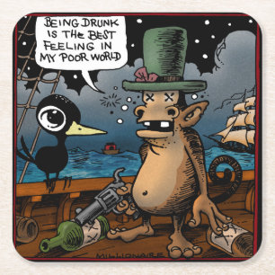 Drinky Crow Being Drunk Coasters