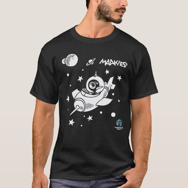 Drinky Crow in Space T-shirt (Front)