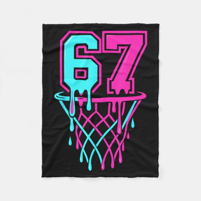 Drip 67 Basketball Six Seven Meme Game Day 6 7 Tee Fleece Blanket (Front)