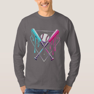 Drip Baseball Bat Magic – Neon Splash Home Plate T-Shirt