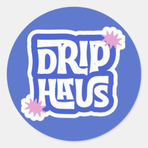 Drip Haus – Retro Playful Logo Classic Round Sticker
