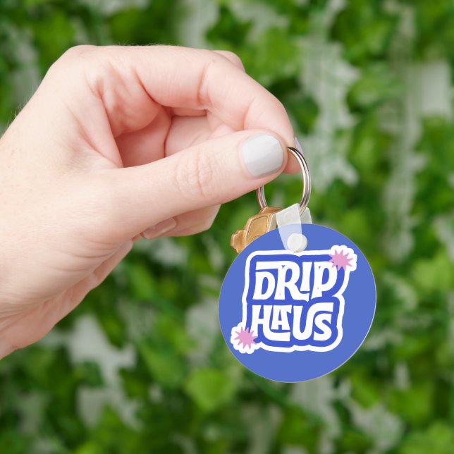Drip Haus – Retro Playful Logo Keychain (Hand)