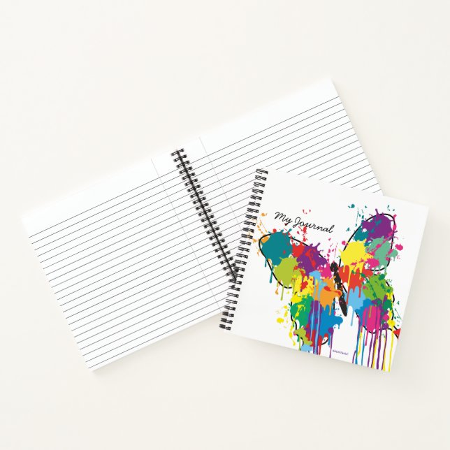 Drip-Paint Abstract Butterfly Spiral Notebook (Inside)
