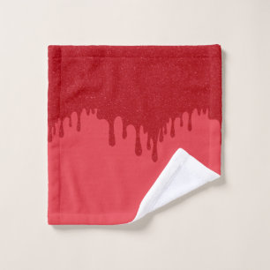 Drip Pattern Tomato Red Washcloth – Customizable Wash Cloth