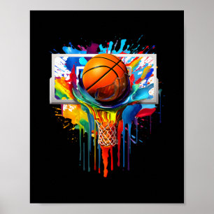 Drip Sketll Paint Splash Dripping Sketll Slam Dunk Poster