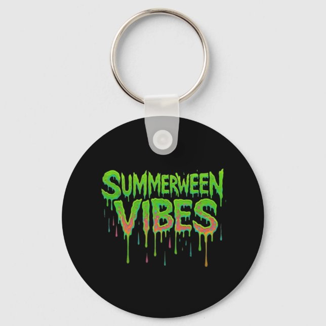 Drip Summerween Vibes Spooky Fun Classic Keychain (Front)