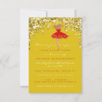  Drip  Yellow Gold Glitter Bridal Sweet 16th Dress