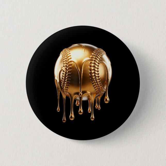 Dripng Gold Drip Baseball Game Day Player Coach Ba 2 Inch Round Button (Front)