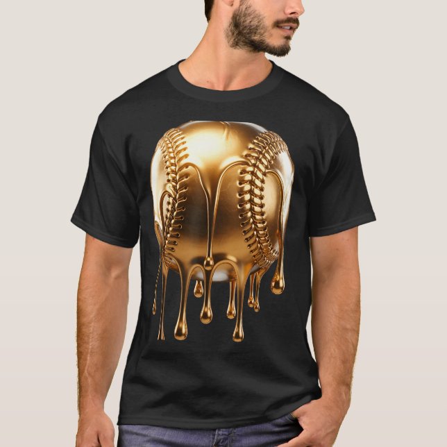 Dripng Gold Drip Baseball Game Day Player Coach Ba T-Shirt (Front)