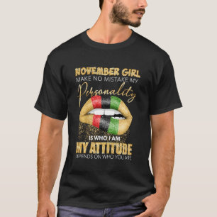 Drippin Melanin Lips Women Born In November Zodiac T-Shirt