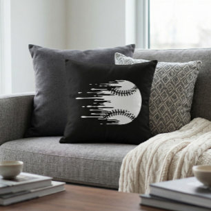 Dripping Baseball Design for Bold Sports Fans Throw Pillow