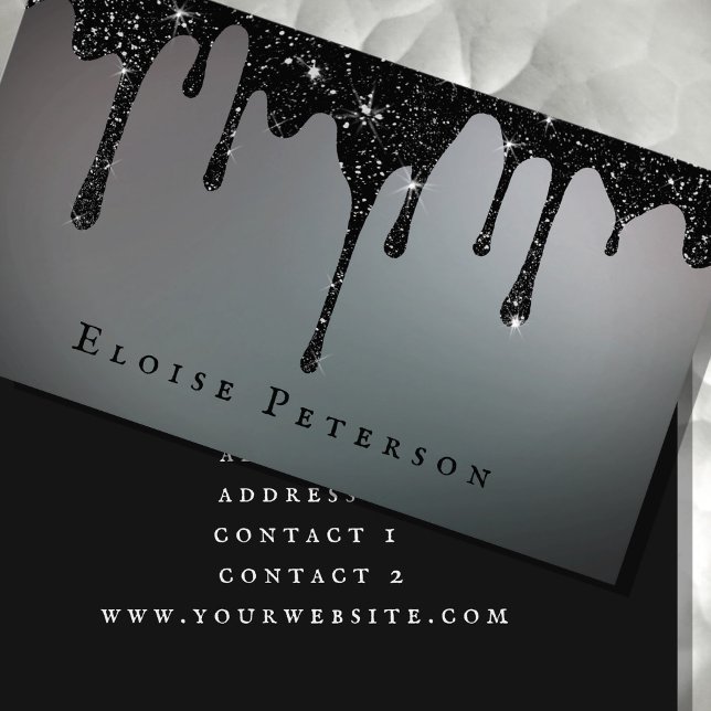 dripping black glitter business card (Creator Uploaded)