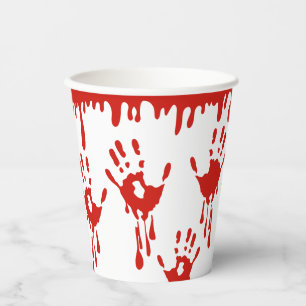 Dripping Blood and Handprints Halloween Paper Cups