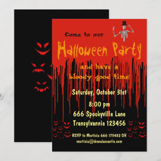 Dripping Blood Halloween Invitation