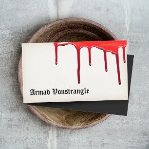 Dripping Blood Horror QR Code Business Card