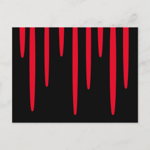 Dripping Blood Postcard (Black & Red)