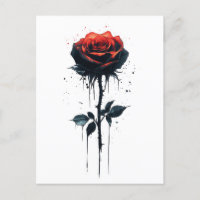 Dripping Blood Rose: Gothic Floral Art