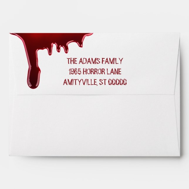 Dripping Blood Scary Halloween Party Envelope (Back (Top Flap))